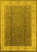 Machine Washable Oriental Yellow Traditional Rug, wshurb985yw
