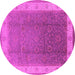 Round Oriental Pink Traditional Rug, urb985pnk