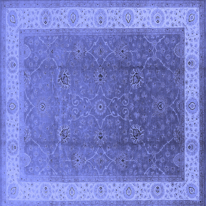 Square Oriental Blue Traditional Rug, urb985blu