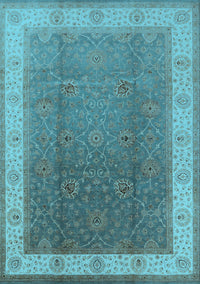 Oriental Light Blue Traditional Rug, urb985lblu