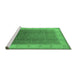 Sideview of Machine Washable Oriental Emerald Green Traditional Area Rugs, wshurb985emgrn