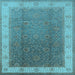 Square Oriental Light Blue Traditional Rug, urb985lblu