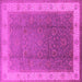 Square Oriental Pink Traditional Rug, urb985pnk