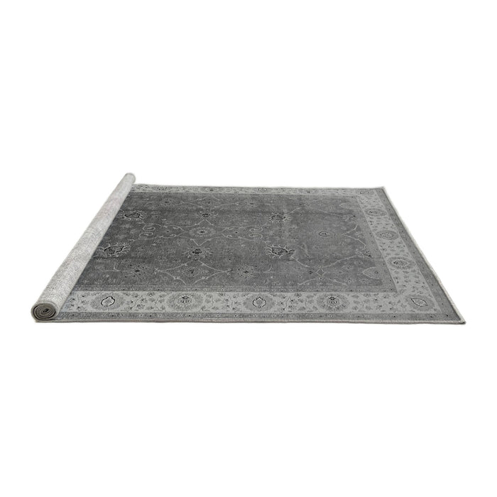 Sideview of Machine Washable Oriental Gray Traditional Rug, wshurb985gry
