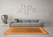 Machine Washable Oriental Orange Traditional Area Rugs in a Living Room, wshurb985org