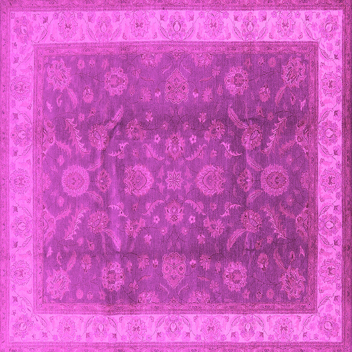 Square Machine Washable Oriental Pink Traditional Rug, wshurb986pnk