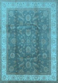 Oriental Light Blue Traditional Rug, urb986lblu