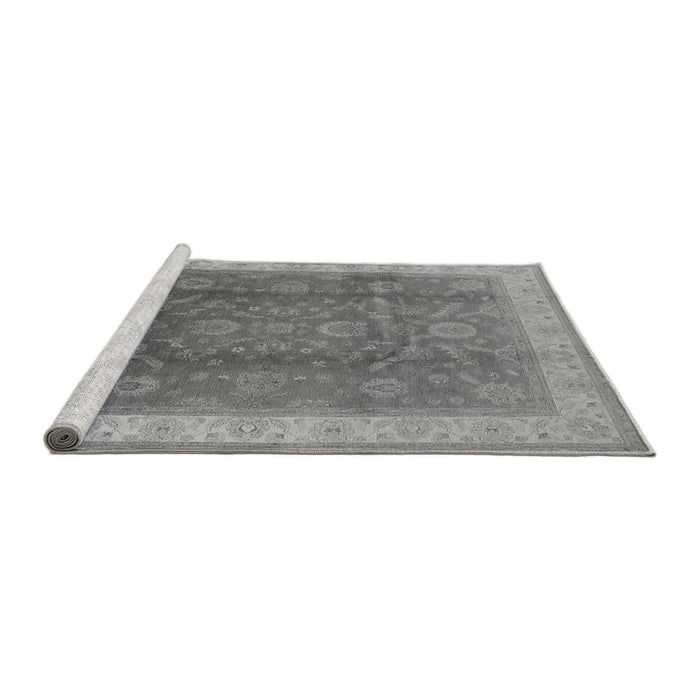 Sideview of Machine Washable Oriental Gray Traditional Rug, wshurb986gry