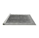 Sideview of Machine Washable Oriental Gray Traditional Rug, wshurb986gry