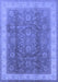 Machine Washable Oriental Blue Traditional Rug, wshurb986blu