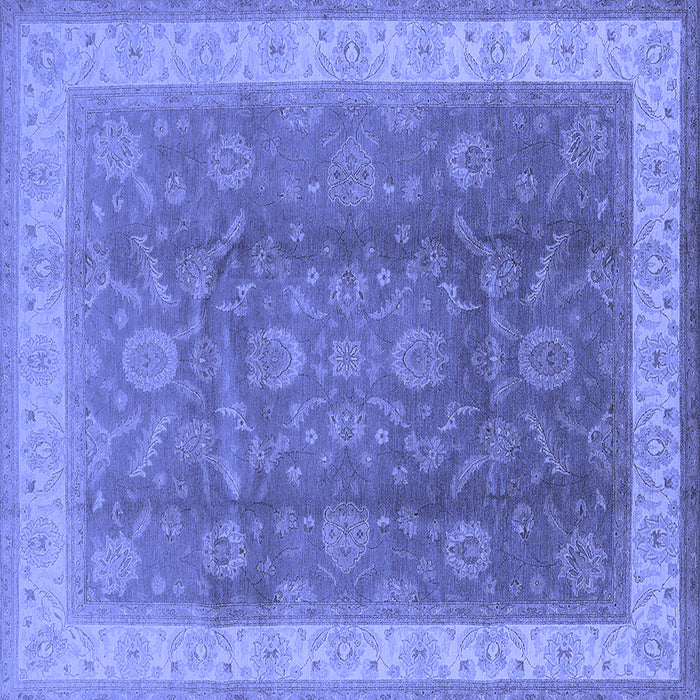 Square Oriental Blue Traditional Rug, urb986blu