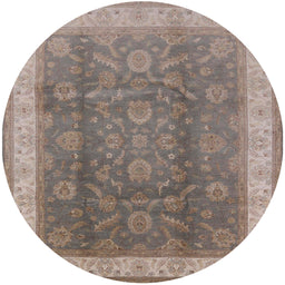 Round Machine Washable Industrial Modern Puce Purple Rug, wshurb986