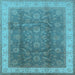 Square Oriental Light Blue Traditional Rug, urb986lblu