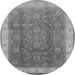 Round Oriental Gray Traditional Rug, urb986gry