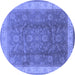 Round Oriental Blue Traditional Rug, urb986blu