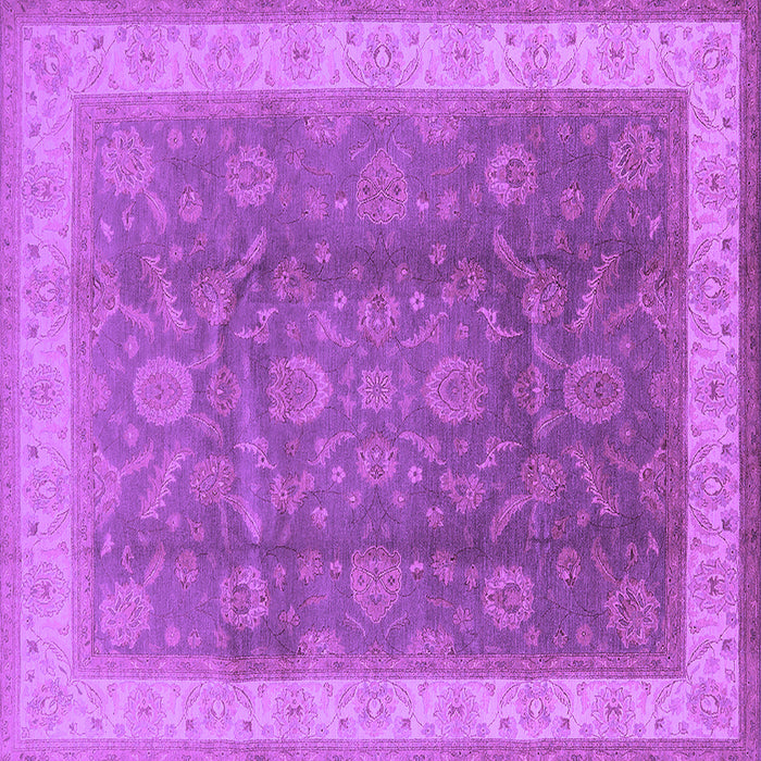 Square Machine Washable Oriental Purple Traditional Area Rugs, wshurb986pur