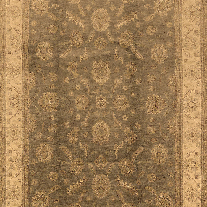 Machine Washable Oriental Brown Traditional Rug, wshurb986brn