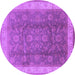 Round Oriental Purple Traditional Rug, urb986pur