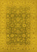 Machine Washable Oriental Yellow Traditional Rug, wshurb987yw