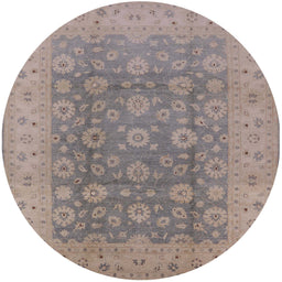 Round Mid-Century Modern Rose Purple Oriental Rug, urb987