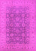 Machine Washable Oriental Pink Traditional Rug, wshurb987pnk