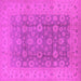 Square Machine Washable Oriental Pink Traditional Rug, wshurb987pnk