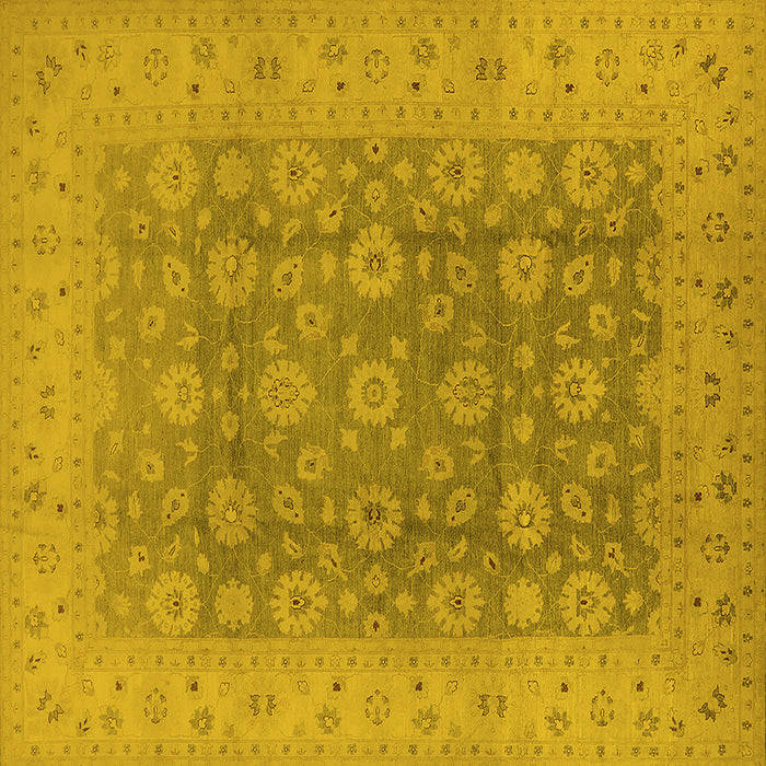 Square Oriental Yellow Traditional Rug, urb987yw