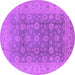 Round Machine Washable Oriental Purple Traditional Area Rugs, wshurb987pur