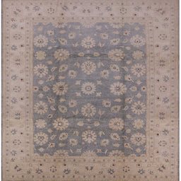 Square Mid-Century Modern Rose Purple Oriental Rug, urb987
