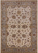 Mid-Century Modern Sienna Brown Oriental Rug, urb988