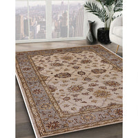 Mid-Century Modern Sienna Brown Oriental Rug, urb988