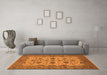 Machine Washable Oriental Orange Traditional Area Rugs in a Living Room, wshurb988org
