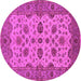 Round Oriental Pink Traditional Rug, urb988pnk