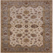 Square Mid-Century Modern Sienna Brown Oriental Rug, urb988