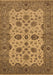 Machine Washable Oriental Brown Traditional Rug, wshurb988brn