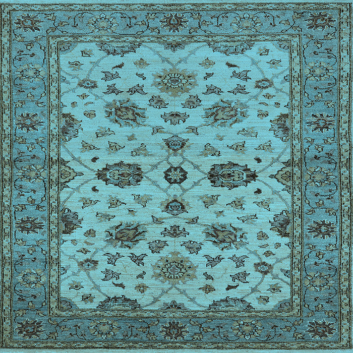 Square Oriental Light Blue Traditional Rug, urb988lblu