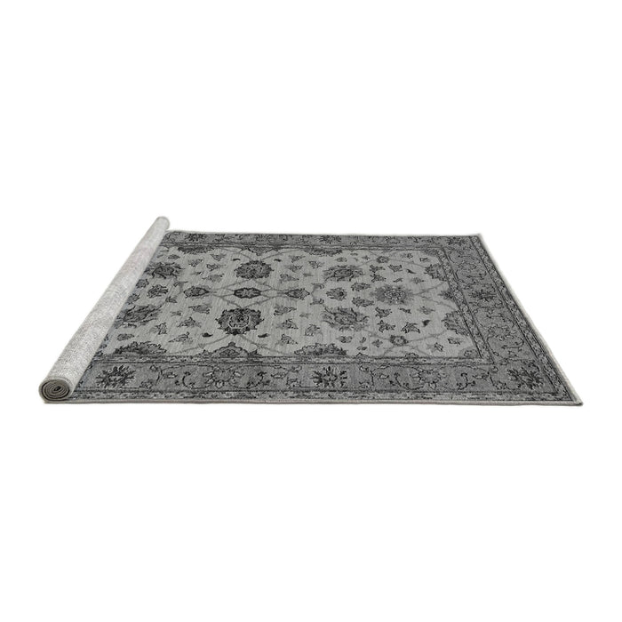 Sideview of Machine Washable Oriental Gray Traditional Rug, wshurb988gry