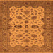 Square Machine Washable Oriental Orange Traditional Area Rugs, wshurb988org