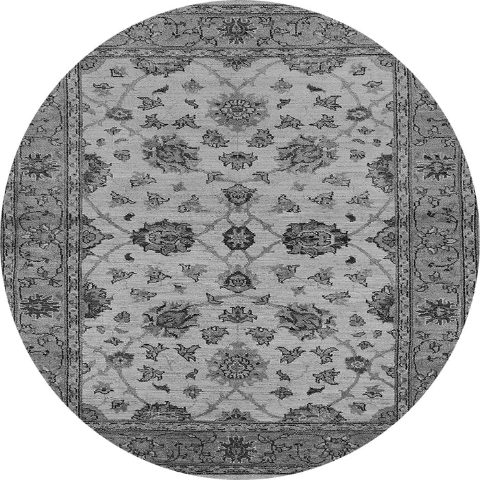 Round Oriental Gray Traditional Rug, urb988gry