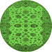 Round Oriental Green Traditional Rug, urb988grn