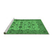 Sideview of Machine Washable Oriental Emerald Green Traditional Area Rugs, wshurb988emgrn