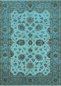 Oriental Light Blue Traditional Rug, urb988lblu