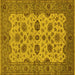 Square Oriental Yellow Traditional Rug, urb988yw