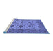 Sideview of Machine Washable Oriental Blue Traditional Rug, wshurb988blu