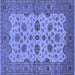 Square Oriental Blue Traditional Rug, urb988blu