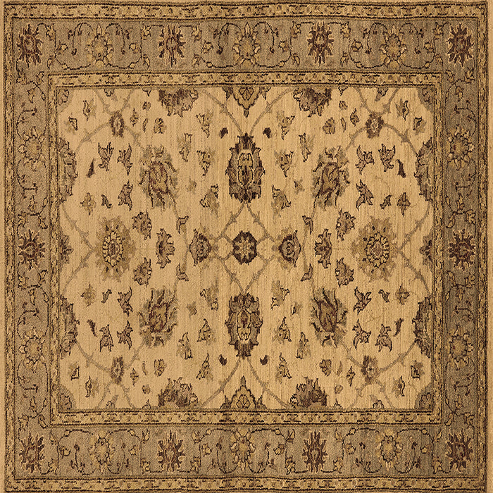 Square Oriental Brown Traditional Rug, urb988brn