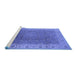 Sideview of Machine Washable Oriental Blue Traditional Rug, wshurb989blu