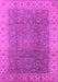 Machine Washable Oriental Pink Traditional Rug, wshurb989pnk