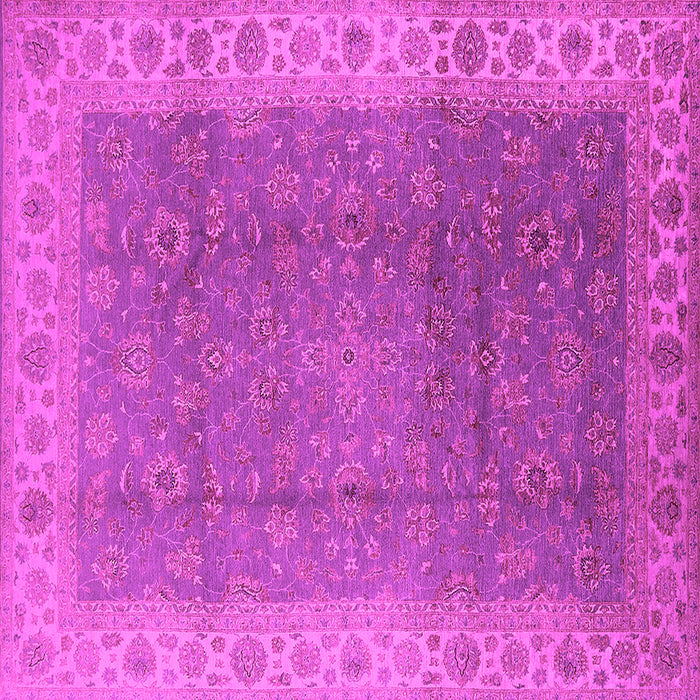 Square Machine Washable Oriental Pink Traditional Rug, wshurb989pnk