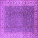 Square Machine Washable Oriental Purple Traditional Area Rugs, wshurb989pur